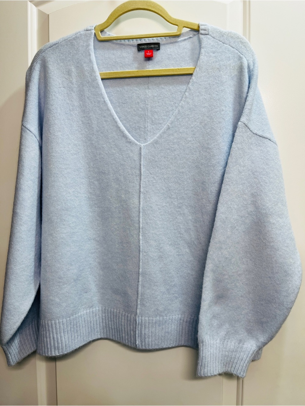 Vince Camuto Baby Blue V-Neck Raglan Sleeve Acrylic/Poly/Spandex Sz L